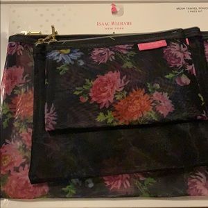 Isaac Mizrahi mesh travel pouches (Black/Floral)